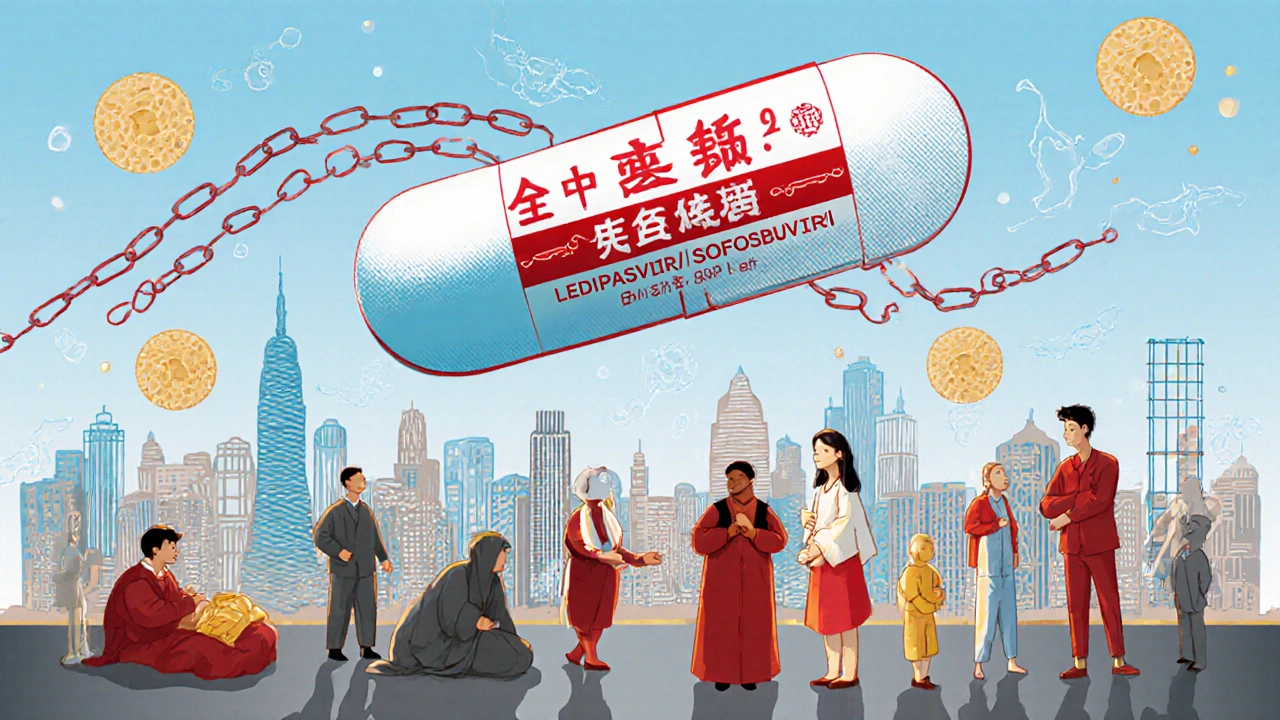 A giant pill flying over cities, healing people in prisons, clinics, and shelters, breaking chains of disease.