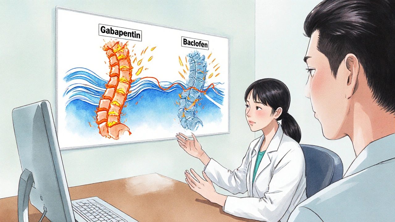 Neurologist explaining Tarlov cyst treatment options using animated nerve diagrams in manhua style.