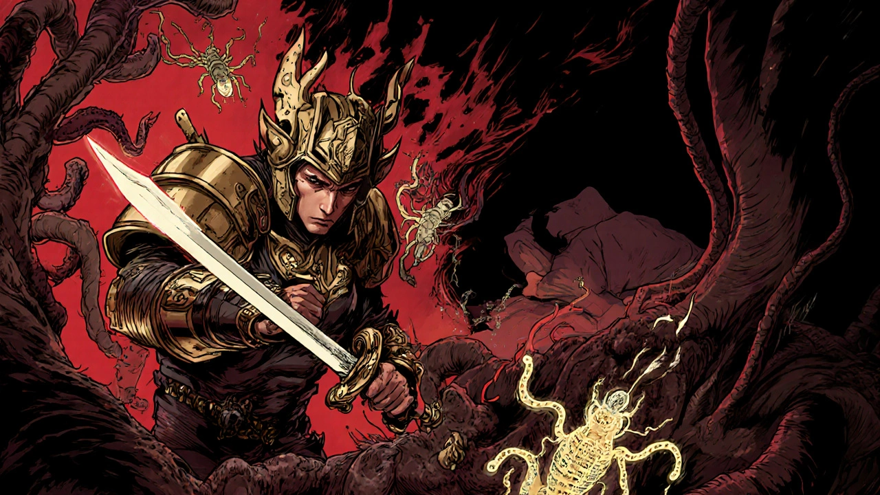 A warrior-like tinidazole molecule battles parasites in the gut while sparing healthy bacteria.