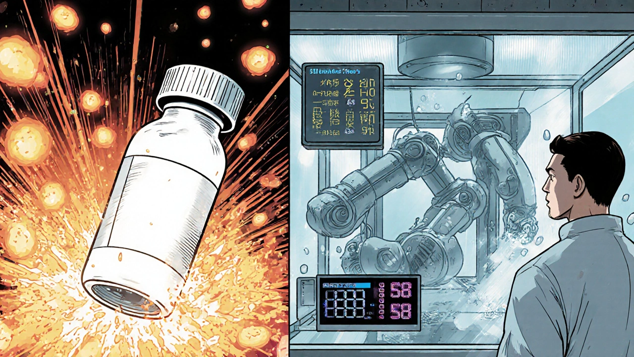 Side-by-side: terminal sterilization with steam vs. aseptic filling with robotic arms in isolator