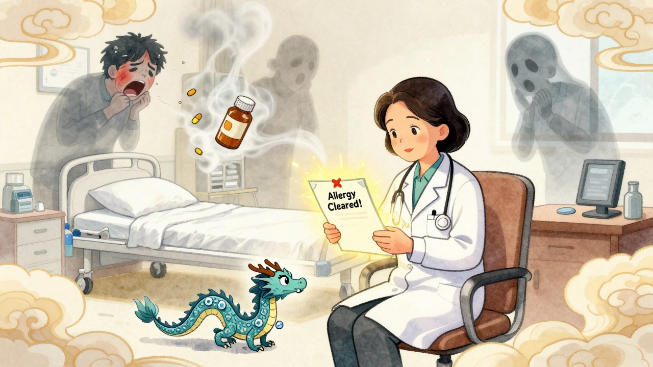 Woman receives allergy clearance certificate as past fears fade in manhua style